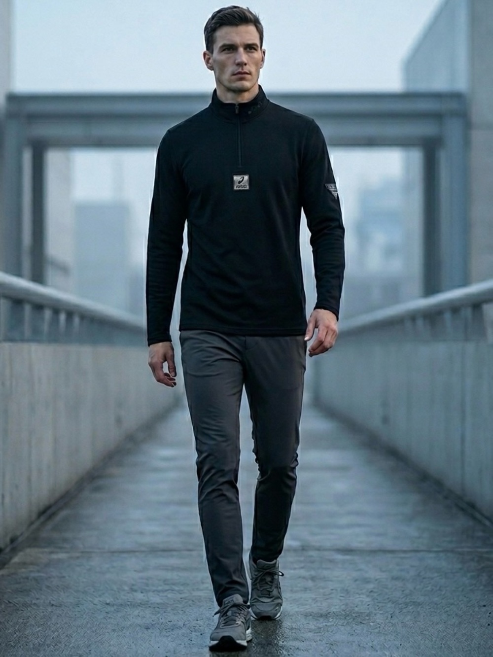 Vintage ASICS Corium Y2K Techwear Quarter Zip Top M